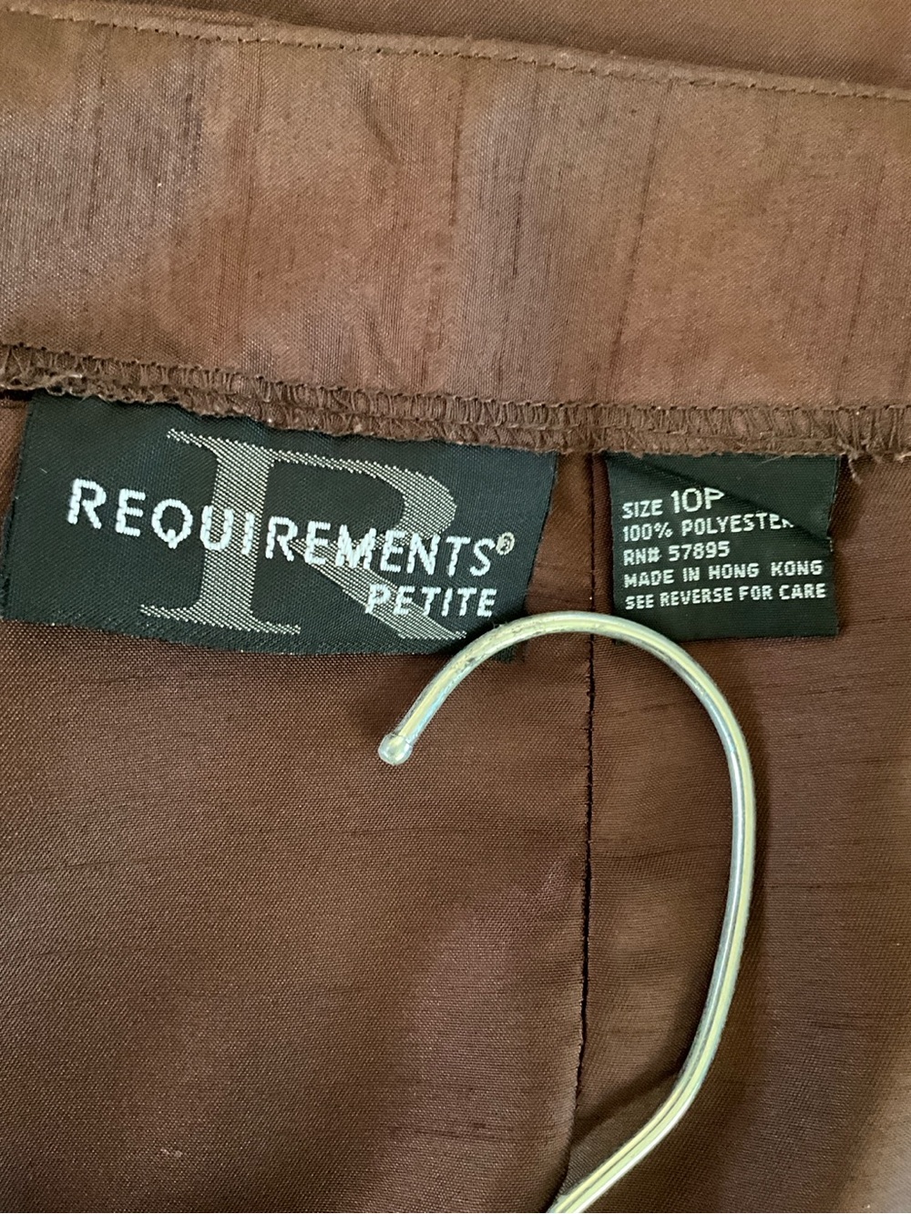 4/$20 Requirements Petite Brown Floral Embroidered Crop Dress Pants Size 10P - Picture 5 of 5